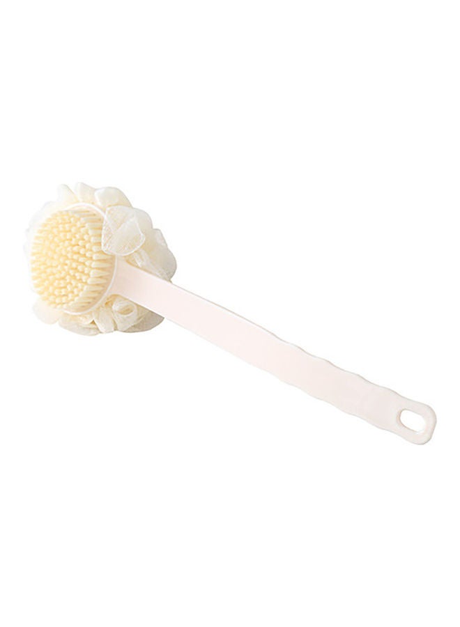Generic - Long Handle Flower Ball Rubbing Back Scrubber Brush Beige 36 x 11 x 5cm - Image 1