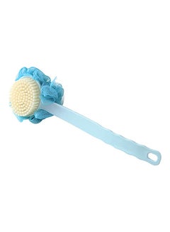 Long Handle Flower Ball Rubbing Back Scrubber Brush Blue 36 x 11 x 5cm