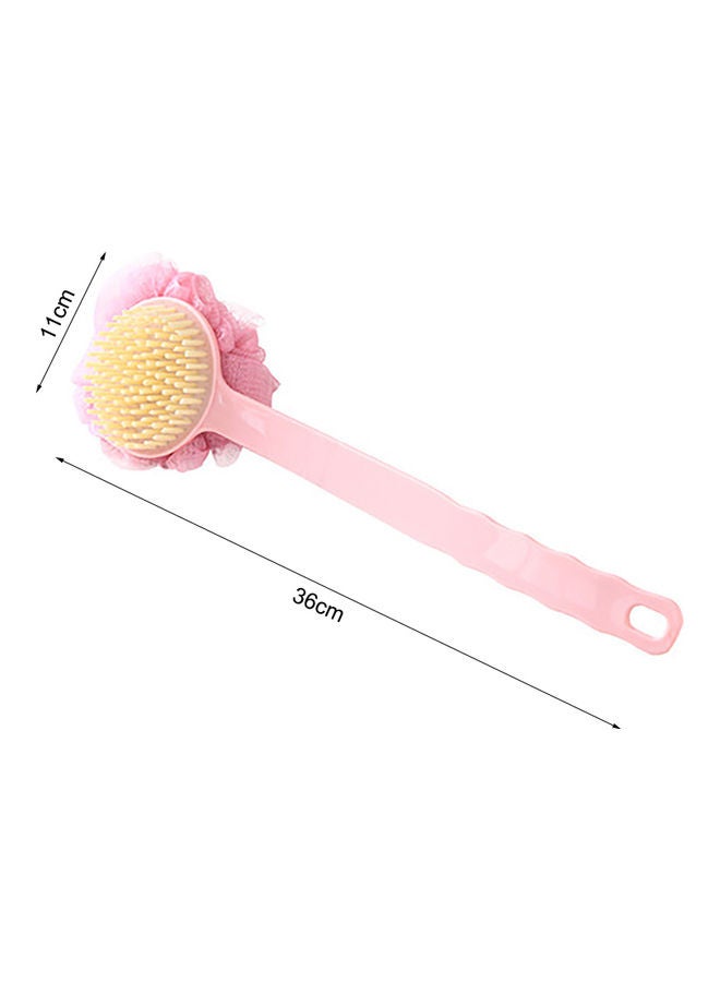Generic - Long Handle Flower Ball Rubbing Back Scrubber Brush Pink 36 x 11 x 5cm - Image 1