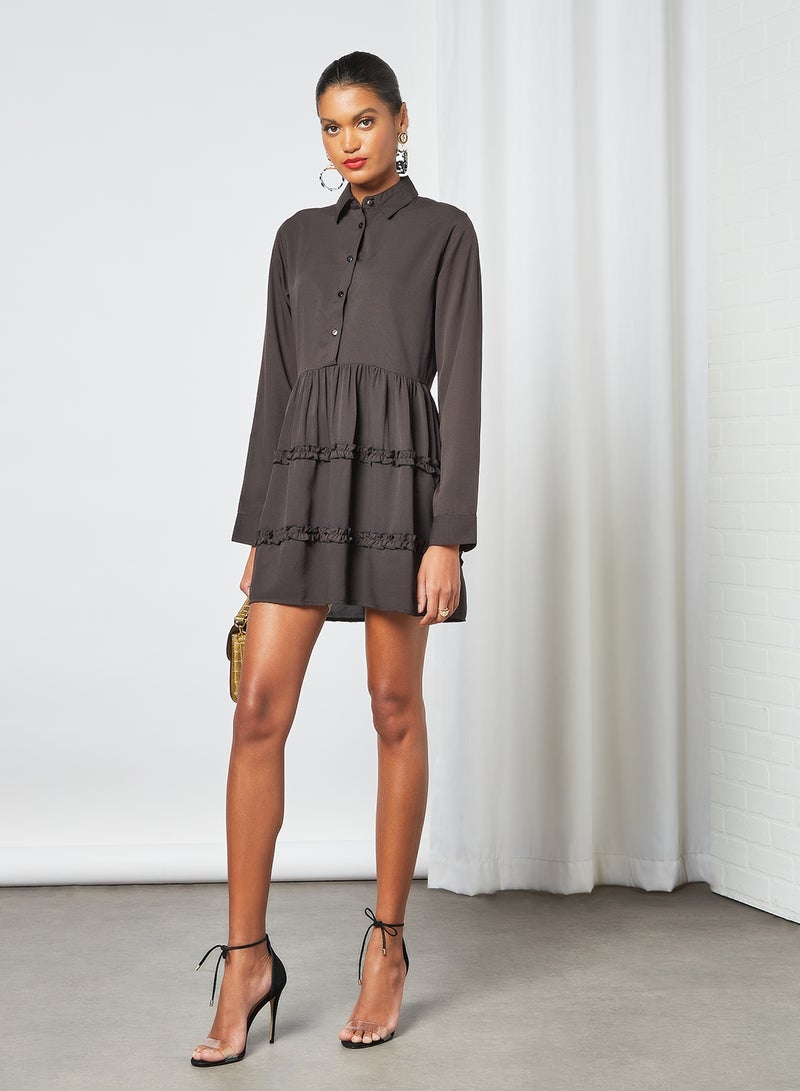 Sivvi x D'Atelier - Ruffled Hem Dress Black - Image 1