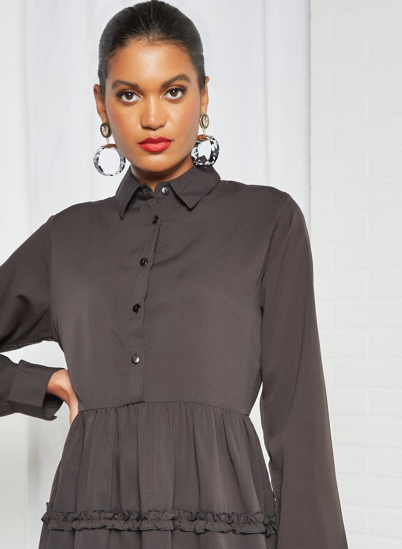 Sivvi x D'Atelier - Ruffled Hem Dress Black - Image 1