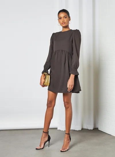 Sivvi x D'Atelier Puff Sleeve Dress Black