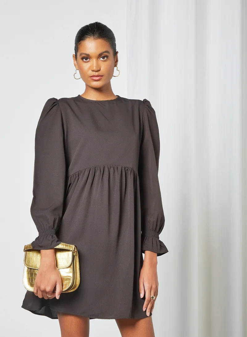 Sivvi x D'Atelier Puff Sleeve Dress Black