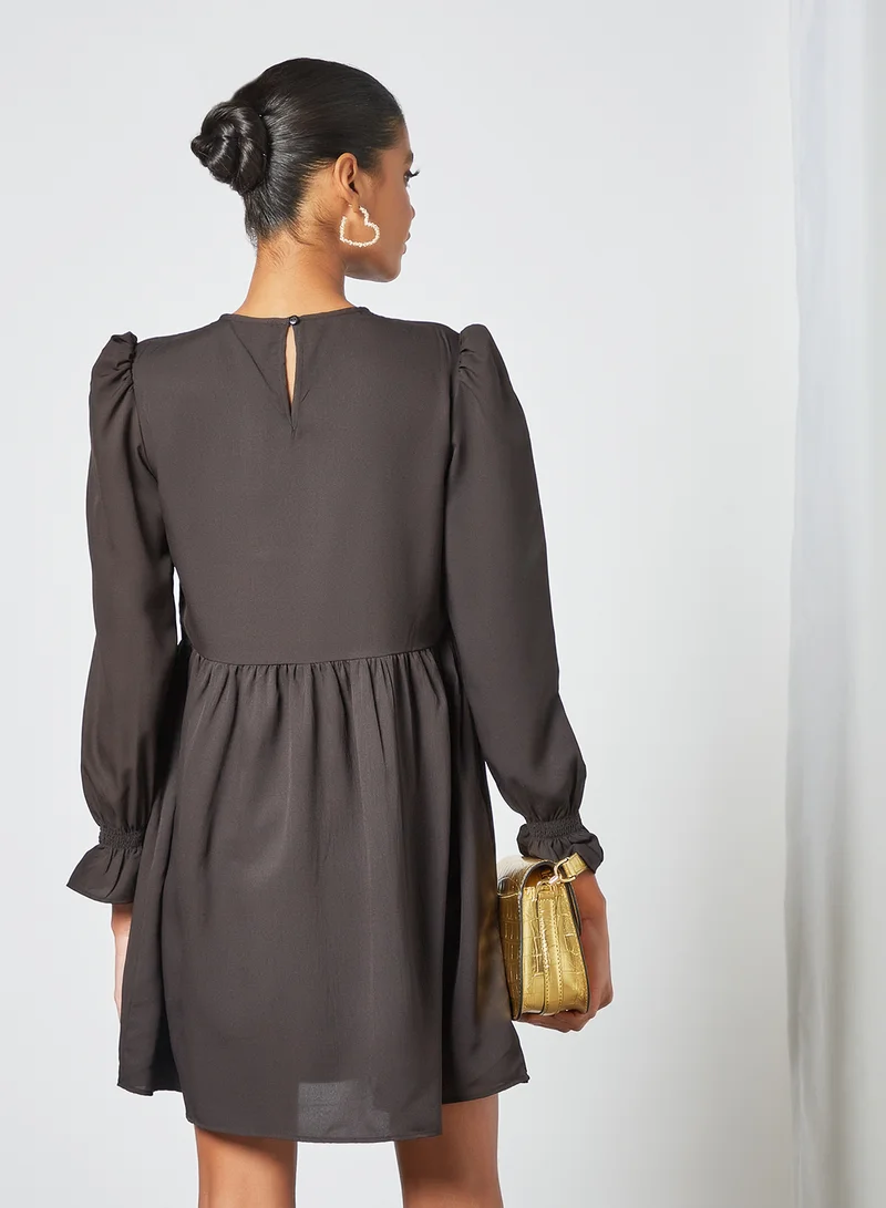 Sivvi x D'Atelier Puff Sleeve Dress Black
