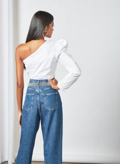 Sivvi x D'Atelier One-Shoulder Top White  - Image 4