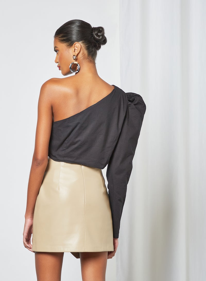 Sivvi x D'Atelier One-Shoulder Top Black  - Image 3