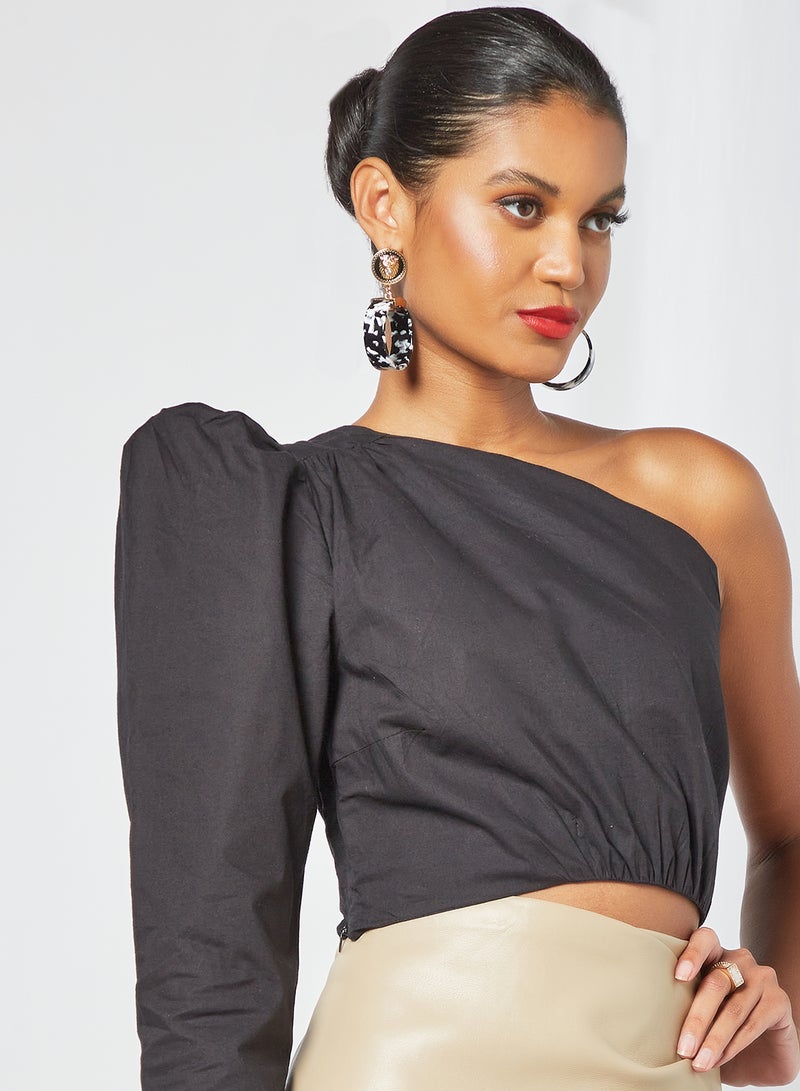Sivvi x D'Atelier One-Shoulder Top Black  - Image 4