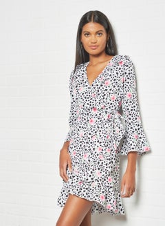 Sivvi x D'Atelier Wrap Mini Dress White/Black  - Image 2