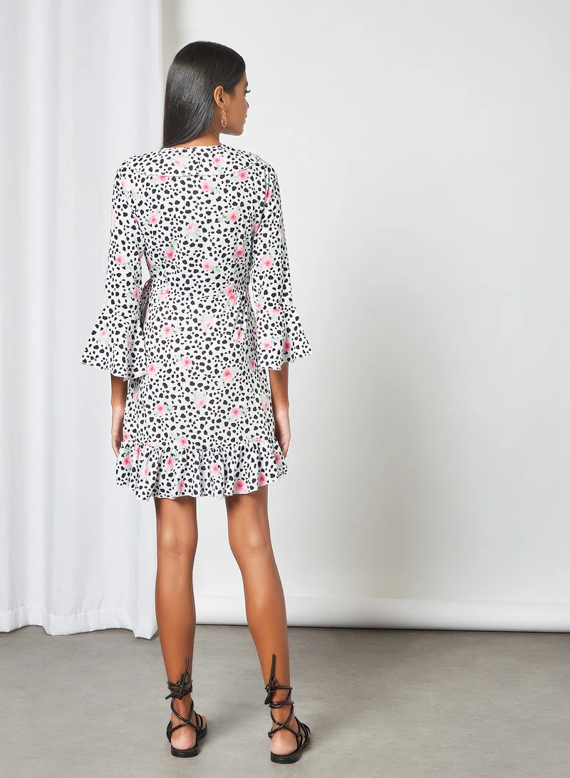 Sivvi x D'Atelier Wrap Mini Dress White/Black
