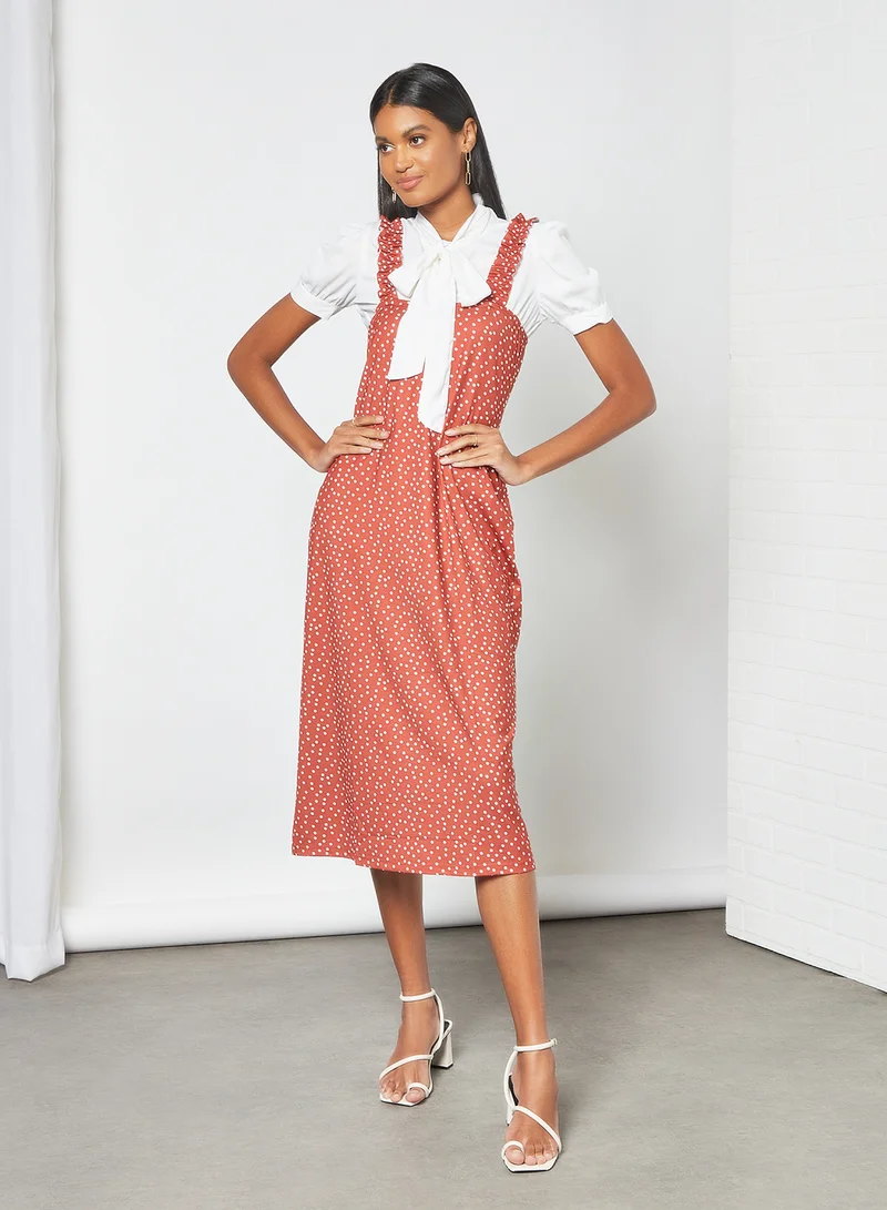 Sivvi x D'Atelier Polka Dot Dress Brown