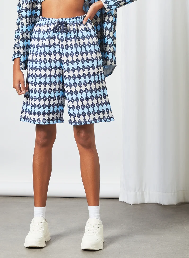 Daisy Street Geometric Print Boy Shorts