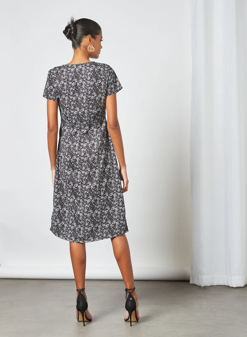 Sivvi x D'Atelier Floral Print Dress Black/White