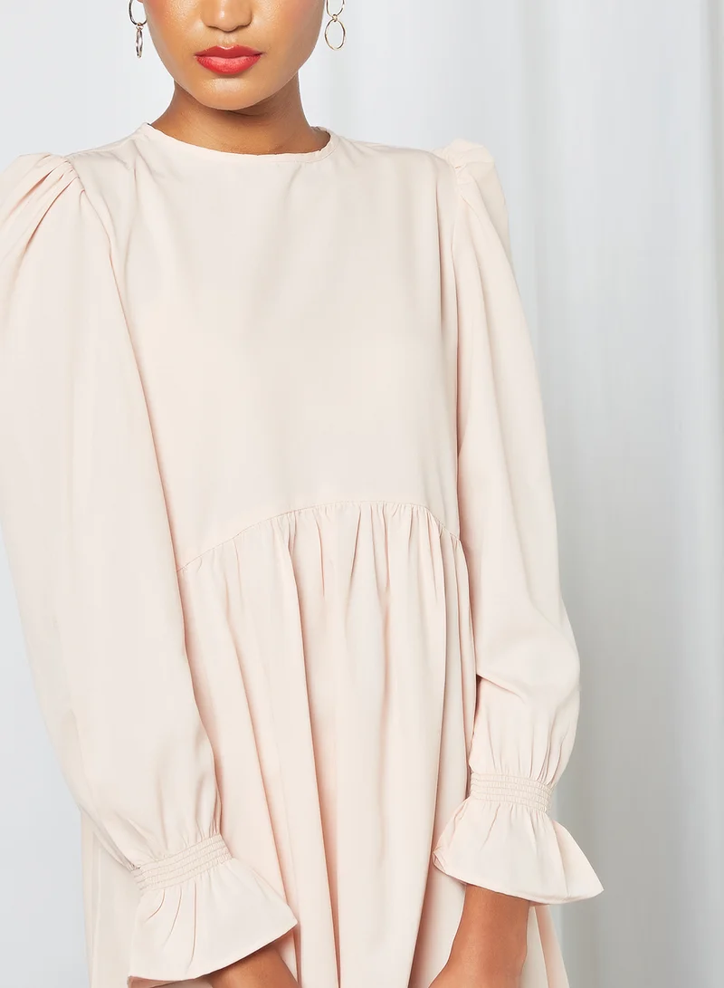 Sivvi x D'Atelier Puff Sleeve Dress Pink
