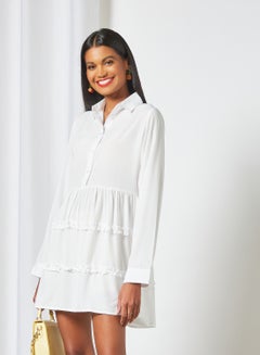 Sivvi x D'Atelier Ruffled Hem Dress White  - Image 4