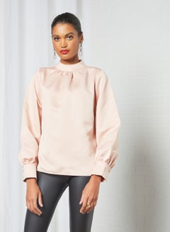 Sivvi x D'Atelier Satin High Neck Top Pink  - Image 1