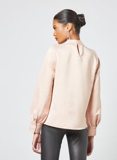 Sivvi x D'Atelier Satin High Neck Top Pink  - Image 3