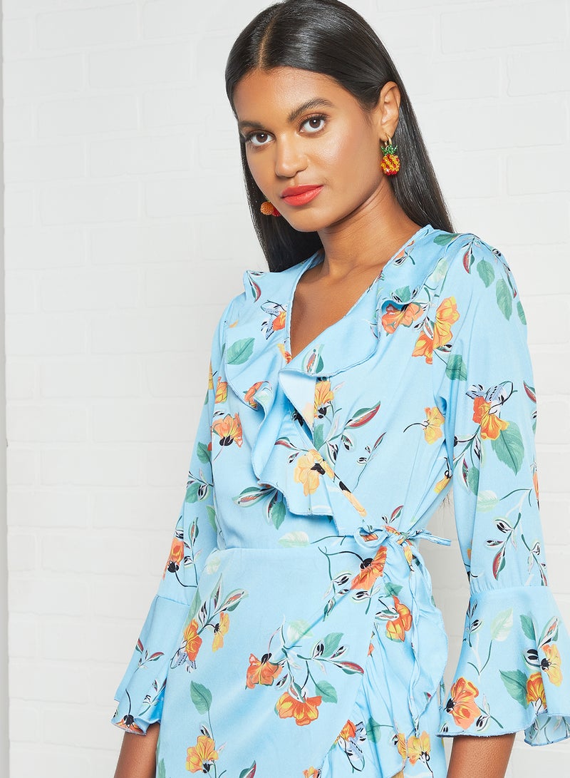 Sivvi x D'Atelier - Floral Wrap Dress Blue - Image 1