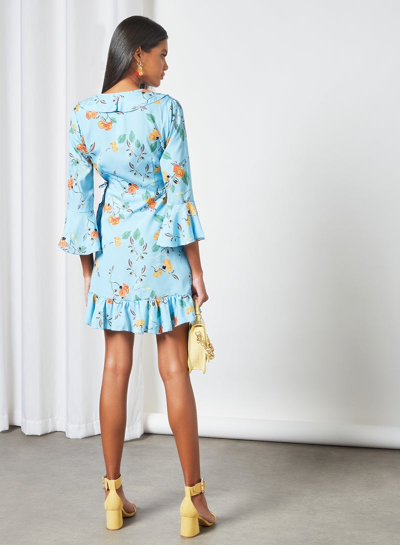 Sivvi x D'Atelier - Floral Wrap Dress Blue - Image 1