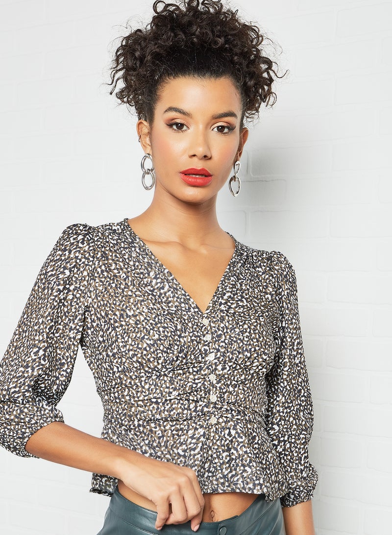 Sivvi x GenM - Animal Print Crop Top Multicolour - Image 1