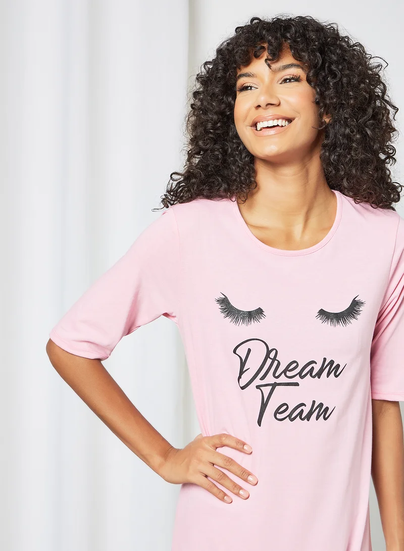 Sivvi x GenM Slogan Print Maxi Nightdress