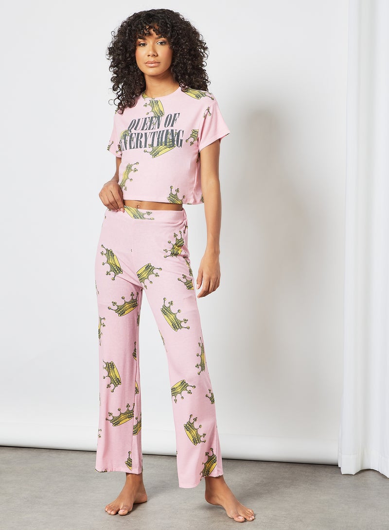 Sivvi x GenM - Queen Of Everything Pyjama Set (Set of 2) Pink - Image 1