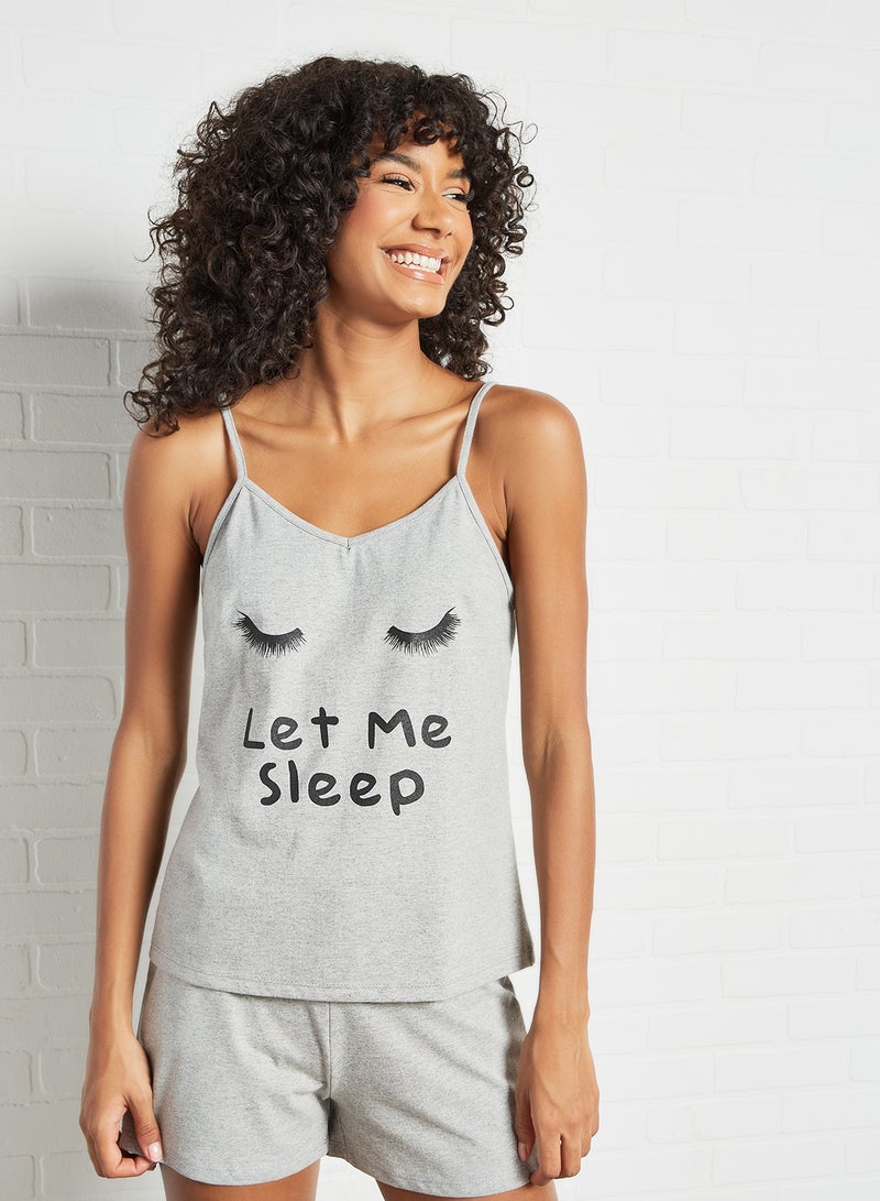 Contrast Text Pyjama Set (Set of 2) Grey - v1630822818/N48277212V_2