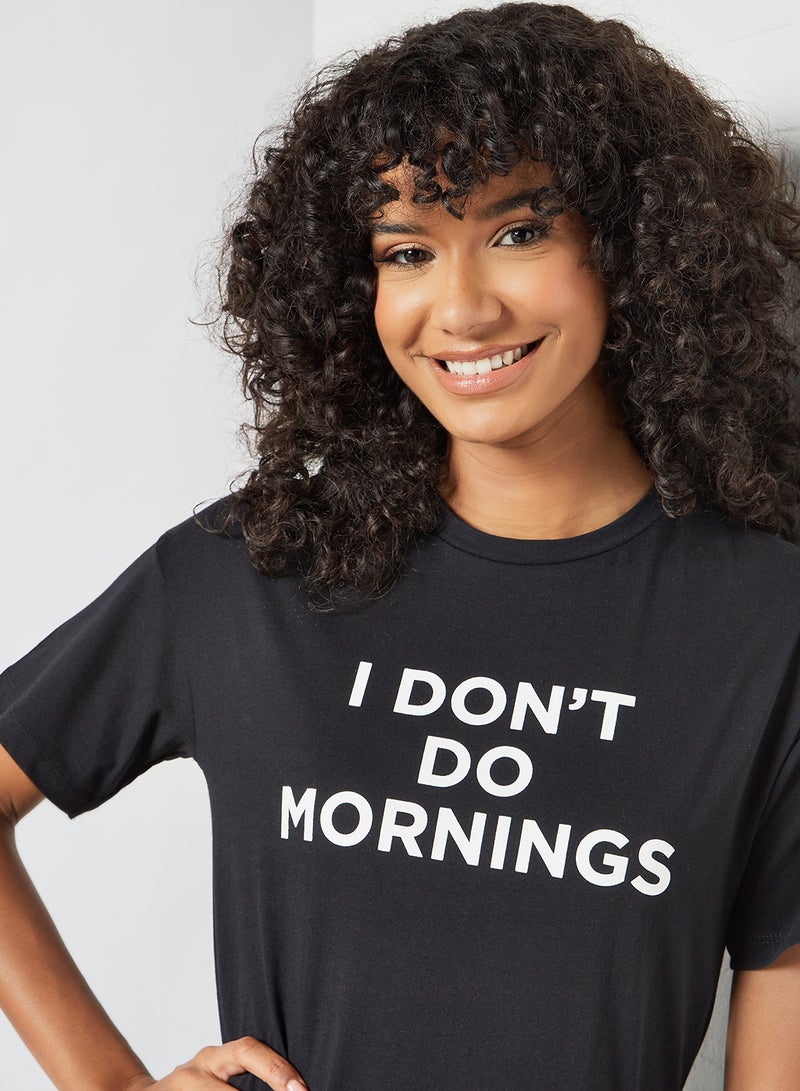Sivvi x GenM - Front Text Nightdress Black - Image 1