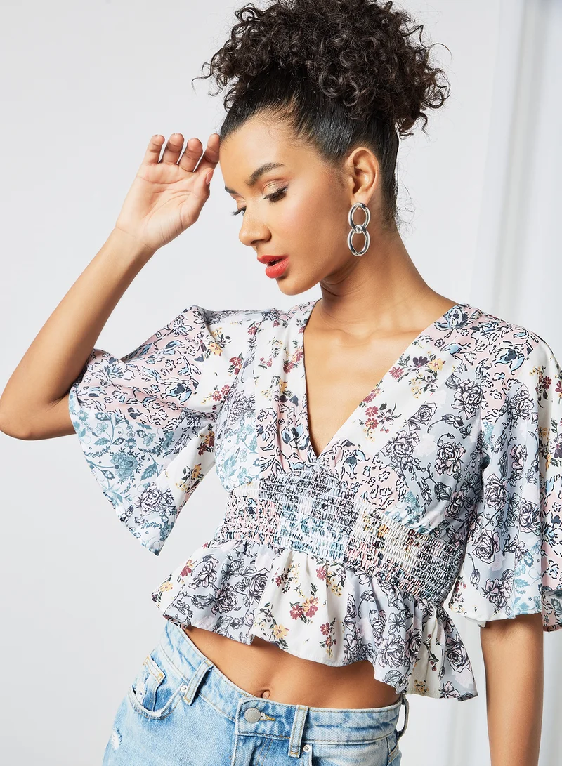 Sivvi x GenM Floral Print Crop Top