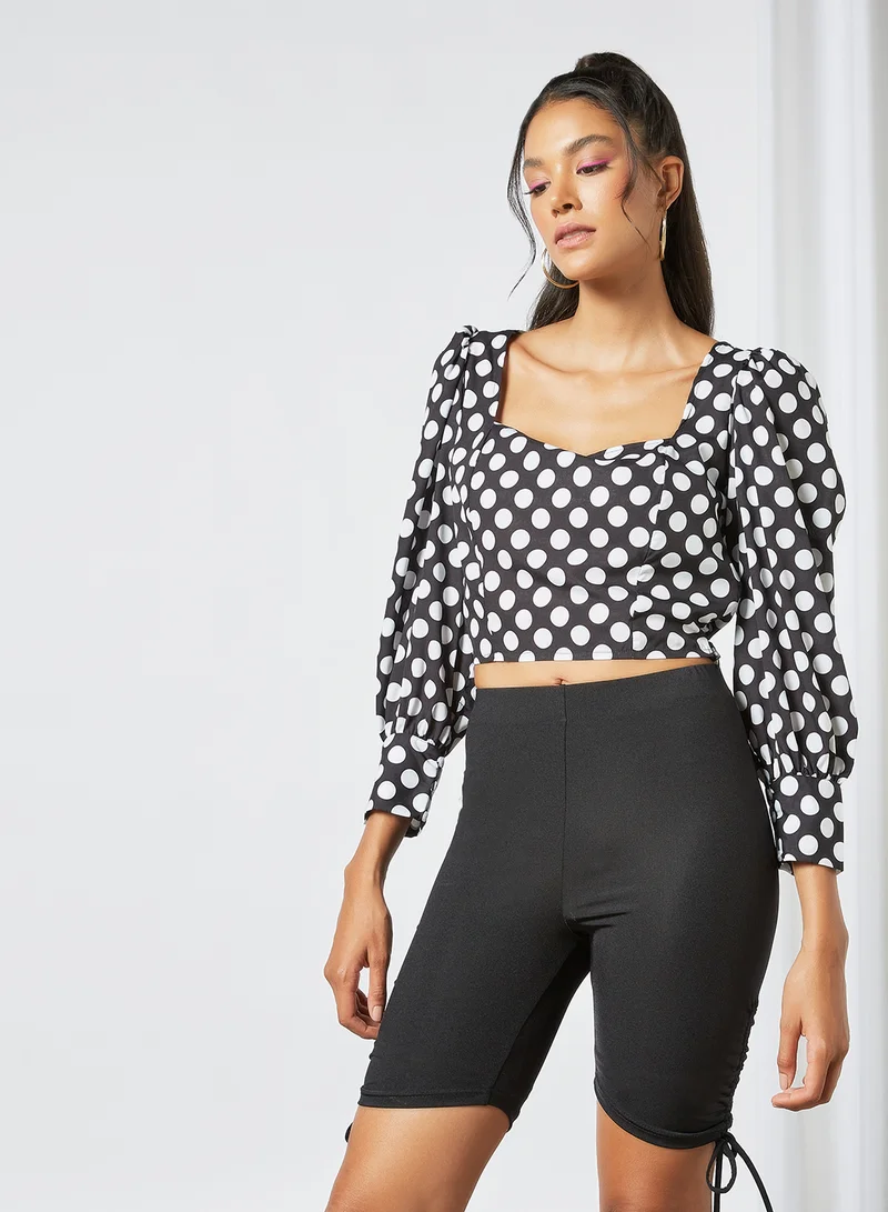 Sivvi x GenM Polka Dot Print Crop Top