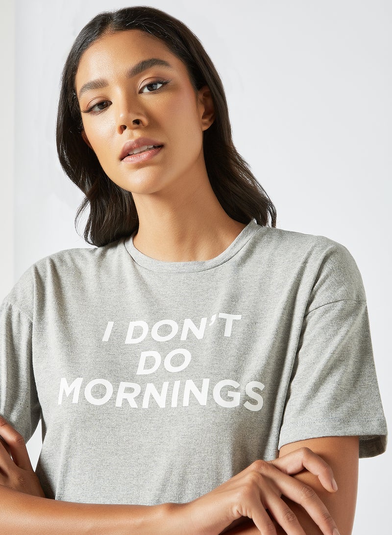 Sivvi x GenM - Front Text Nightdress Grey - Image 1