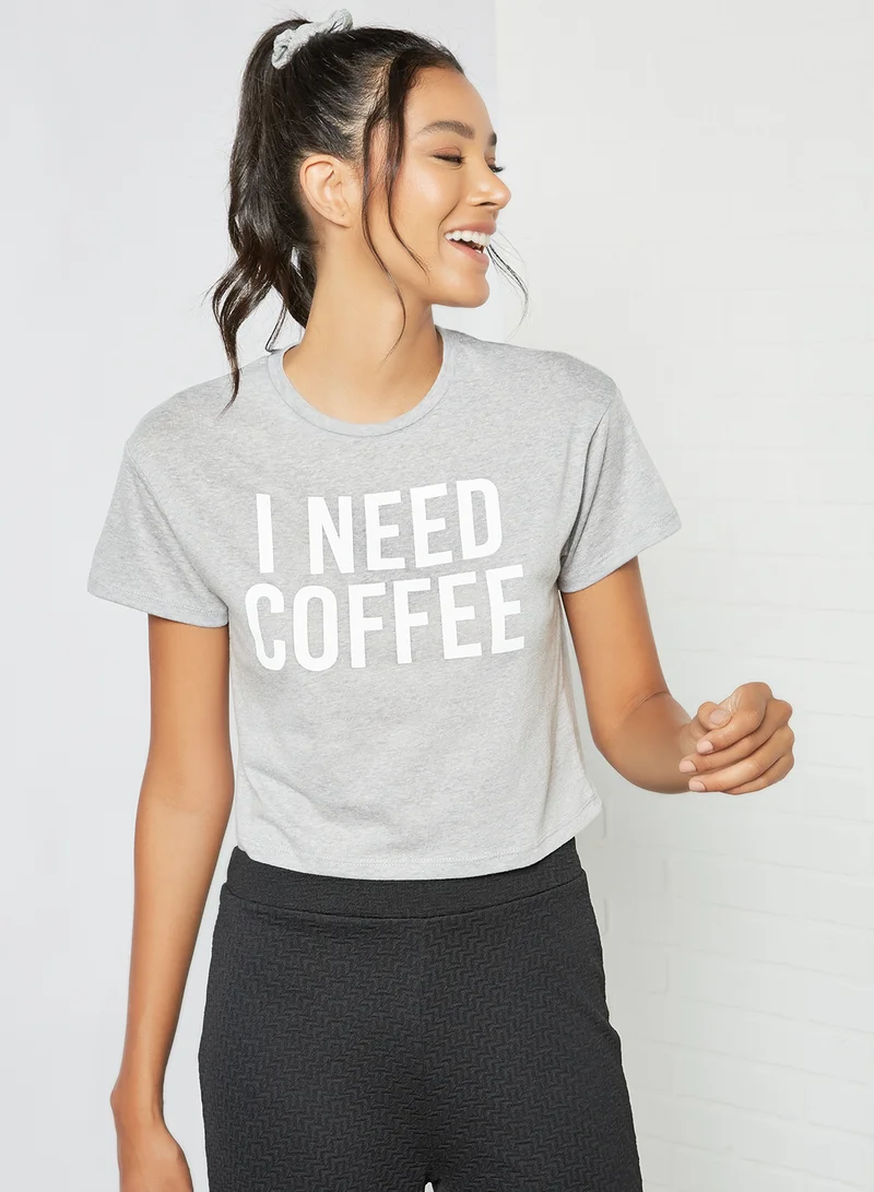 Sivvi x GenM I Need Coffee Pyjama Set (Set of 2) Grey/Black