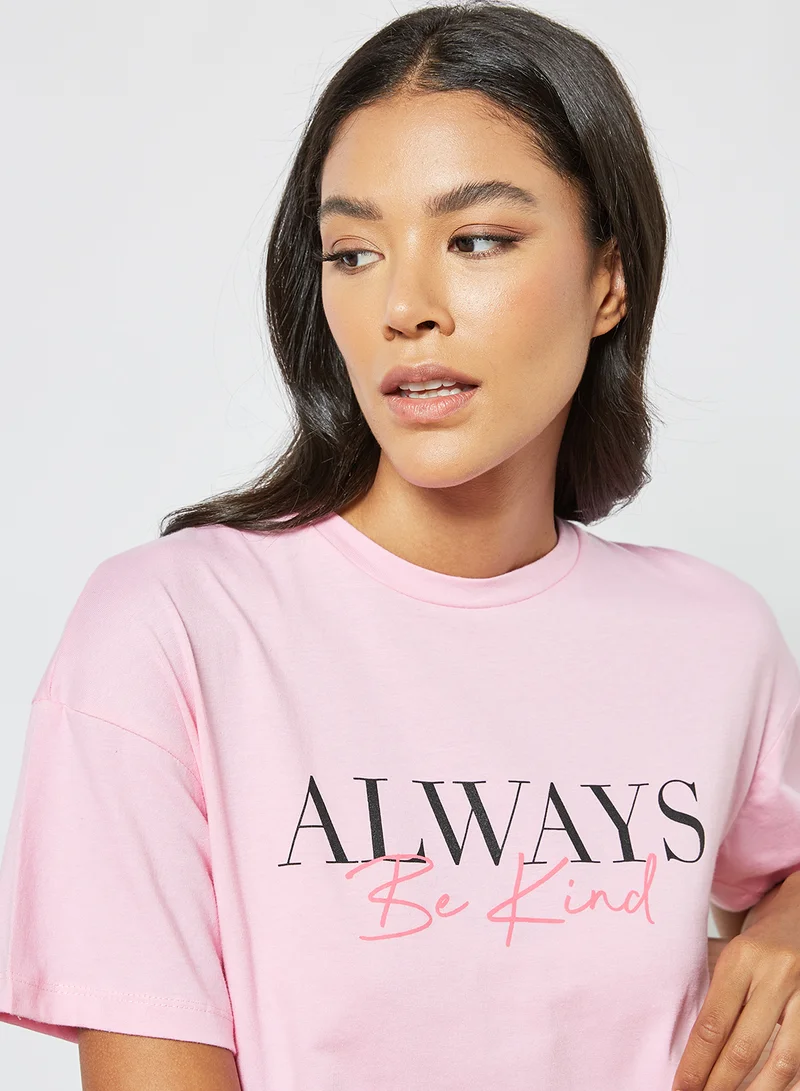 Sivvi x GenM Front Text Nightdress Pink