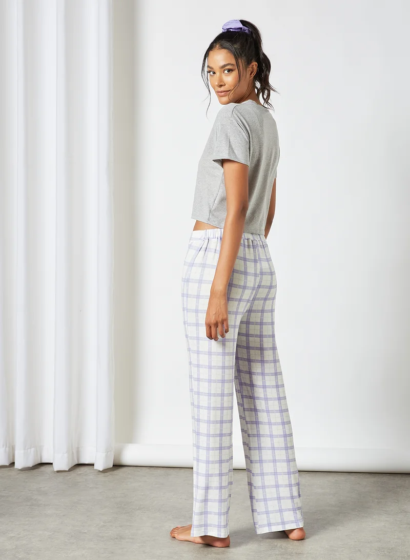 Sivvi x GenM Contrast Text Pyjama Set (Set of 2) Grey
