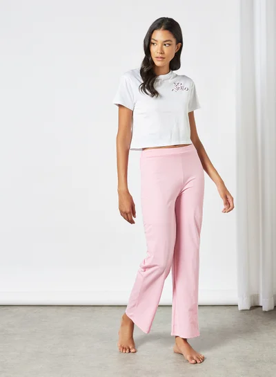 Sivvi x GenM So Tired Pyjama Set (Set of 2) White/Pink