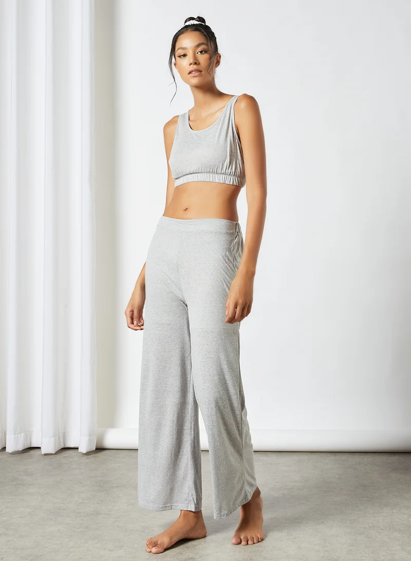 Sivvi x GenM Crop Top Pyjama Set (Set of 2) Grey