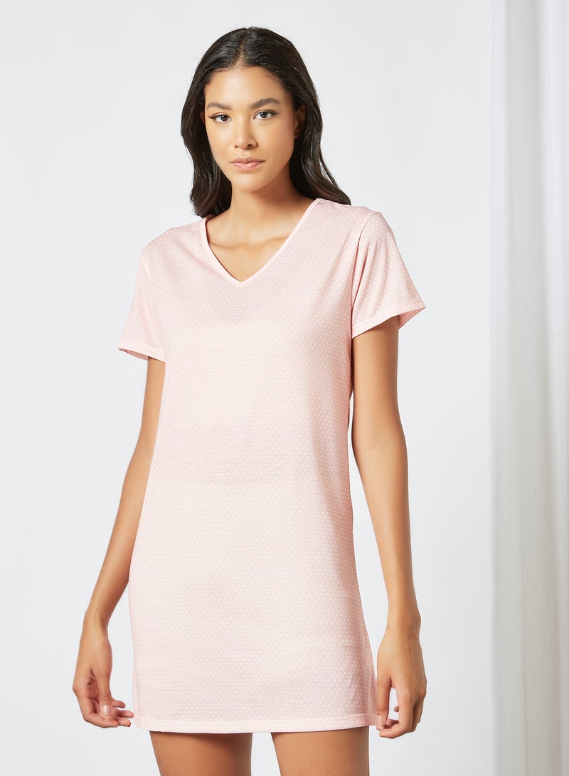 V-Neck Nightdress Pink - v1630823210/N48277328V_1