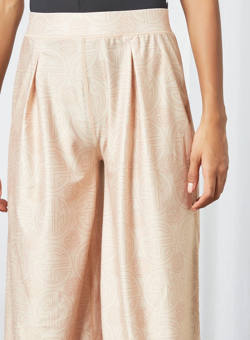 Sian Marie High-Waist Flared Bottoms Beige