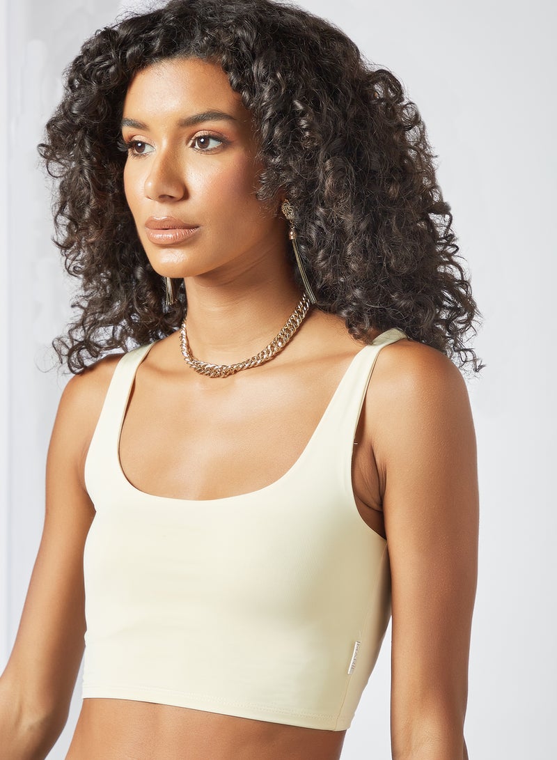 Sian Marie - Scoop Neck Crop Top Nude - Image 1