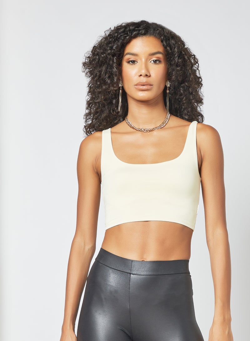 Sian Marie - Scoop Neck Crop Top Nude - Image 1