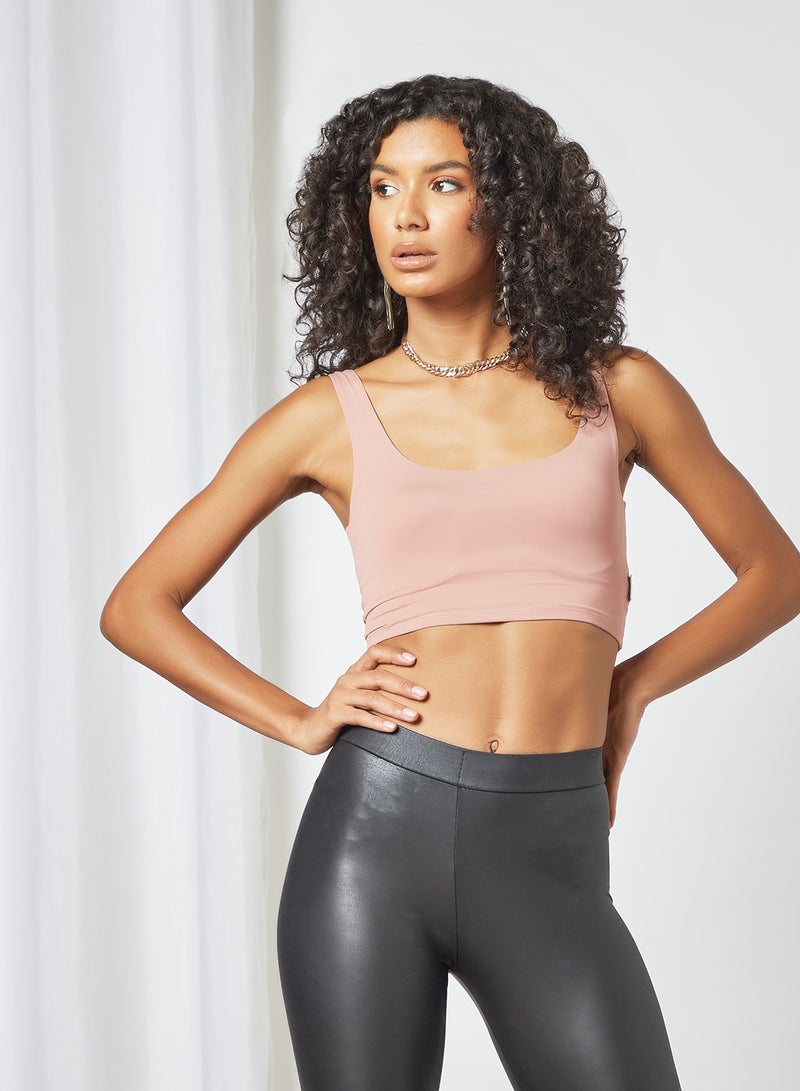 Sian Marie - Scoop Neck Crop Top Pink - Image 1