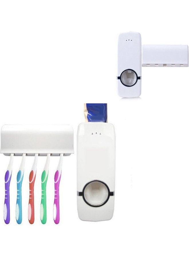 Automatic Toothpaste Dispenser Toothbrush Holder Set White 16 X 6 X 6cm - Image 4