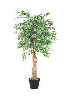Generic Ficus Tree Faux Artificial Plant With Natural Trunk For Decoration Green 120cm  - Image 1