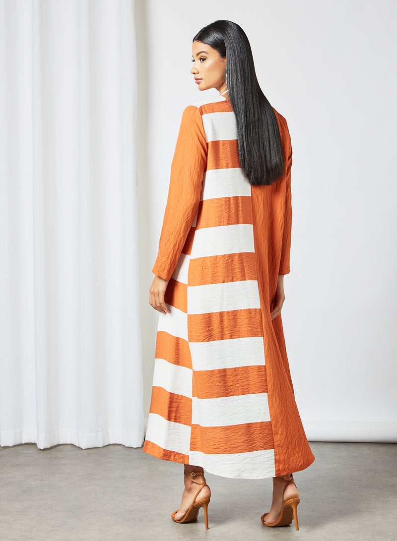 Ornament Striped Jalabiya Orange/White - v1630826880/N49748728V_4