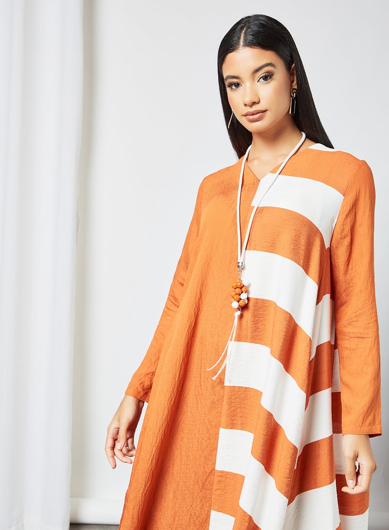 Ornament Striped Jalabiya Orange/White - v1630826881/N49748728V_2