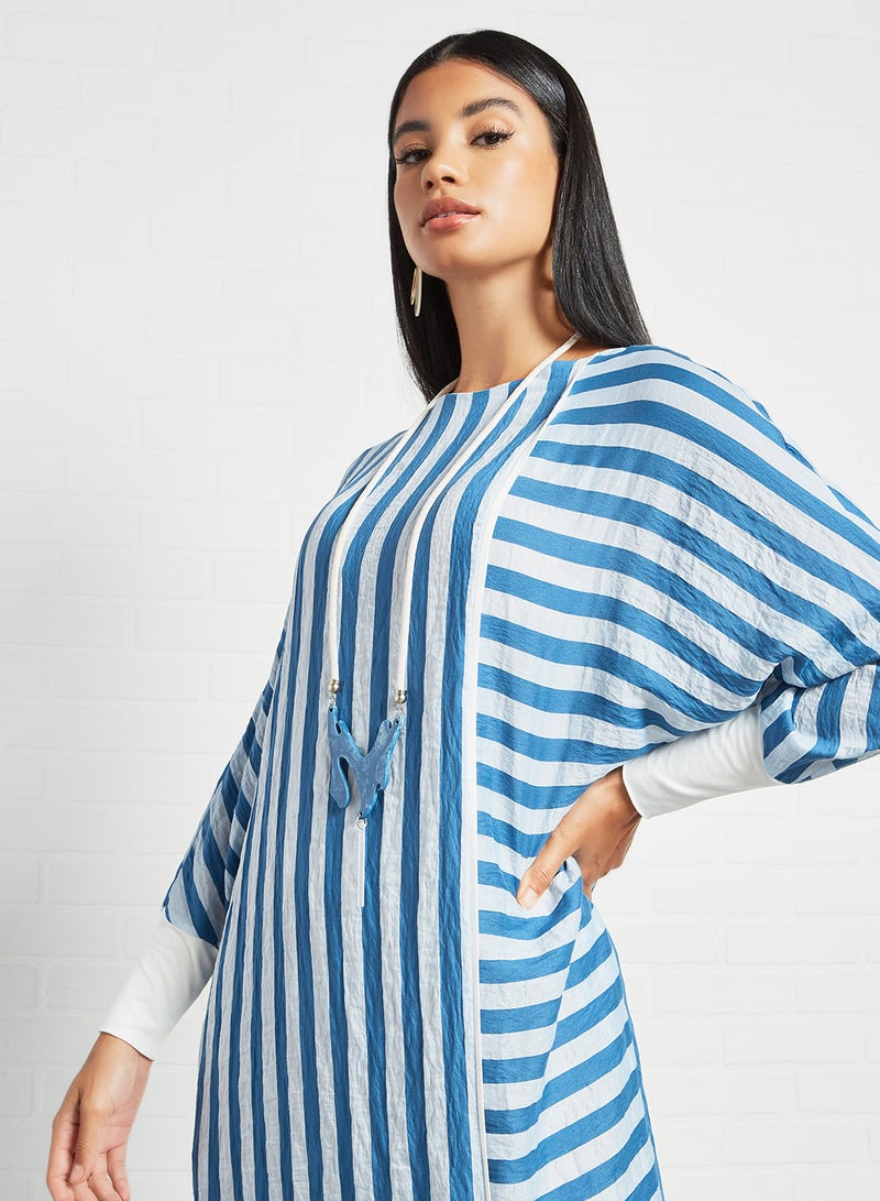 Zoey - Ornament Striped Jalabiya Blue - Image 1