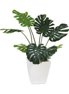 Generic 10-Leaves Artificial Premium Monstera Deliciosa Plant For Home, Hotel, Office Decoration Green 100cm  - Image 3