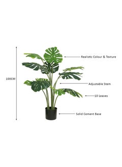 Generic 10-Leaves Artificial Premium Monstera Deliciosa Plant For Home, Hotel, Office Decoration Green 100cm  - Image 5