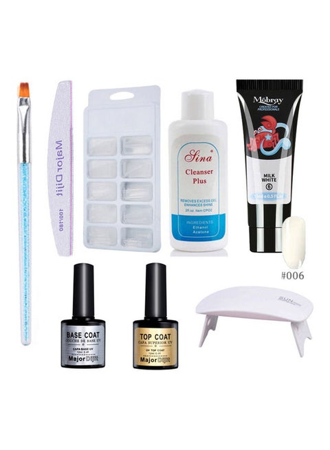 Manicure Set Base and Top Coat UV Lamp Nail Molds DIY Nail Art Building Kit Multicolour