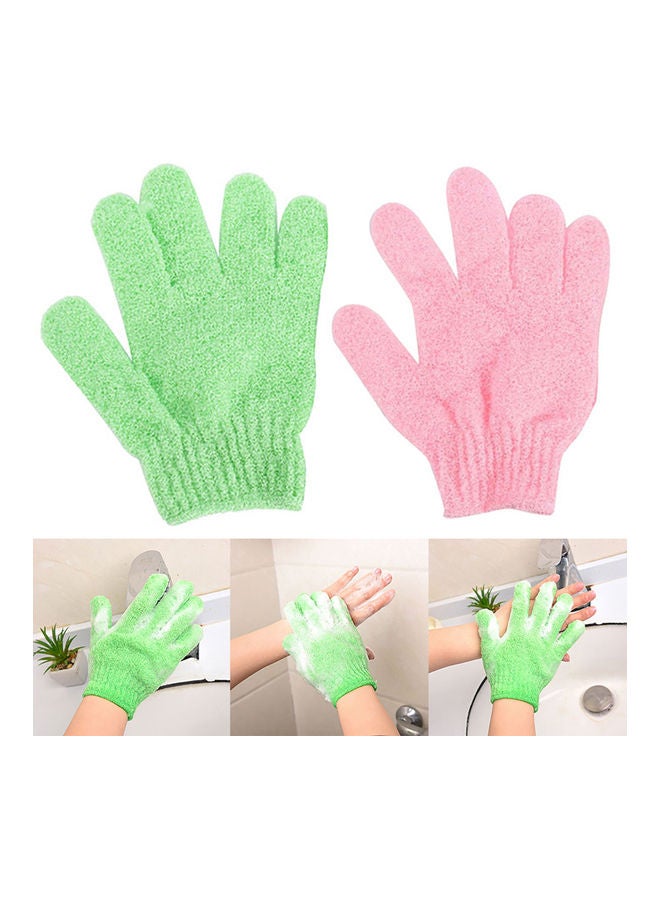 1-Piece Shower Bath Exfoliating Wash Skin Scrubber Glove Green 18.8 x 14.45 x 2.3cm  - Image 2