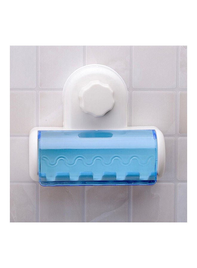 Wall Mounted 5 Slots Dustproof Toothbrush Holder White/Blue 12 x 10 x 4cm - Image 3